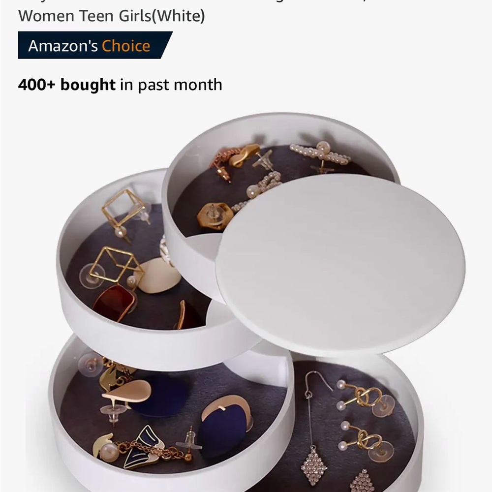 White Rotating Jewelry Organizer